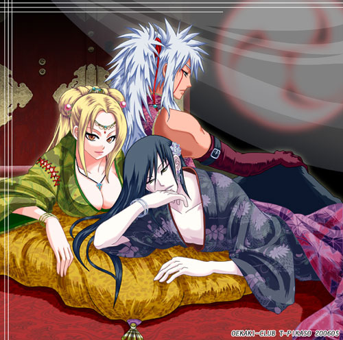tsunade, jiraiya, and orochimaru (naruto) drawn by t-pikaso