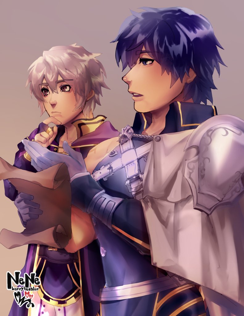 male robin and chrom (fire emblem and 2 more) drawn by berryhustler