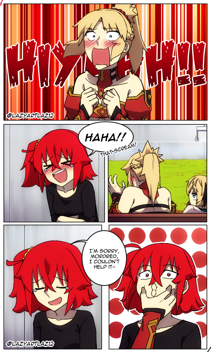 fujimaru ritsuka, mordred, and gareth (fate and 1 more) drawn by lazyartlazy12 and tyrnickleback