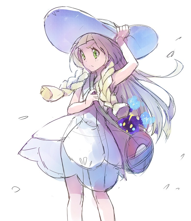 lillie and cosmog (pokemon and 1 more) drawn by kurochiroko