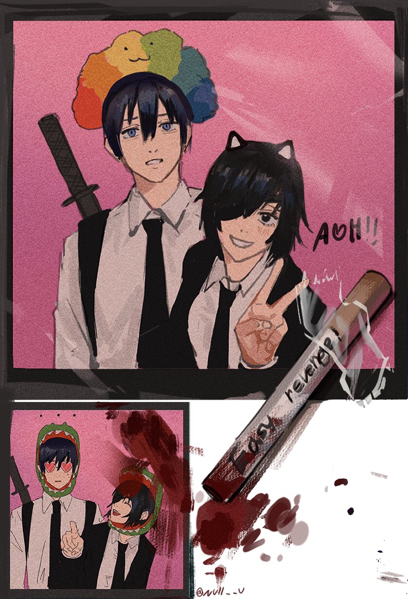 hayakawa aki and himeno (chainsaw man) drawn by null_(skev7724)