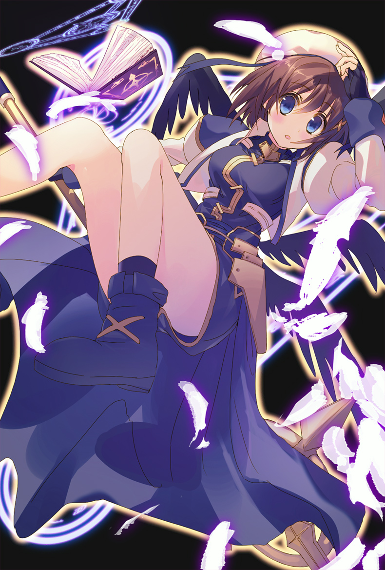yagami hayate, schwertkreuz, and tome of the night sky (lyrical nanoha and 1 more) drawn by yoyoyotto
