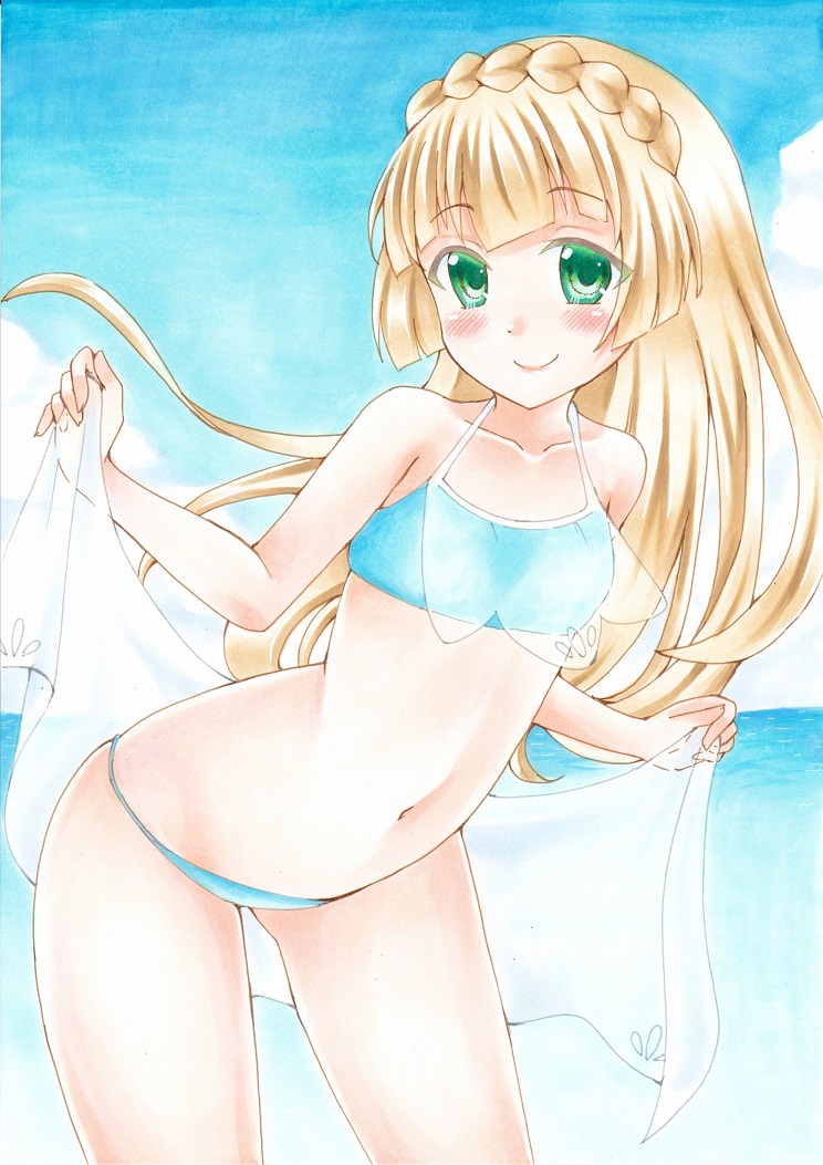 lillie (pokemon and 1 more) drawn by hachiko_(momo_haku_santa)
