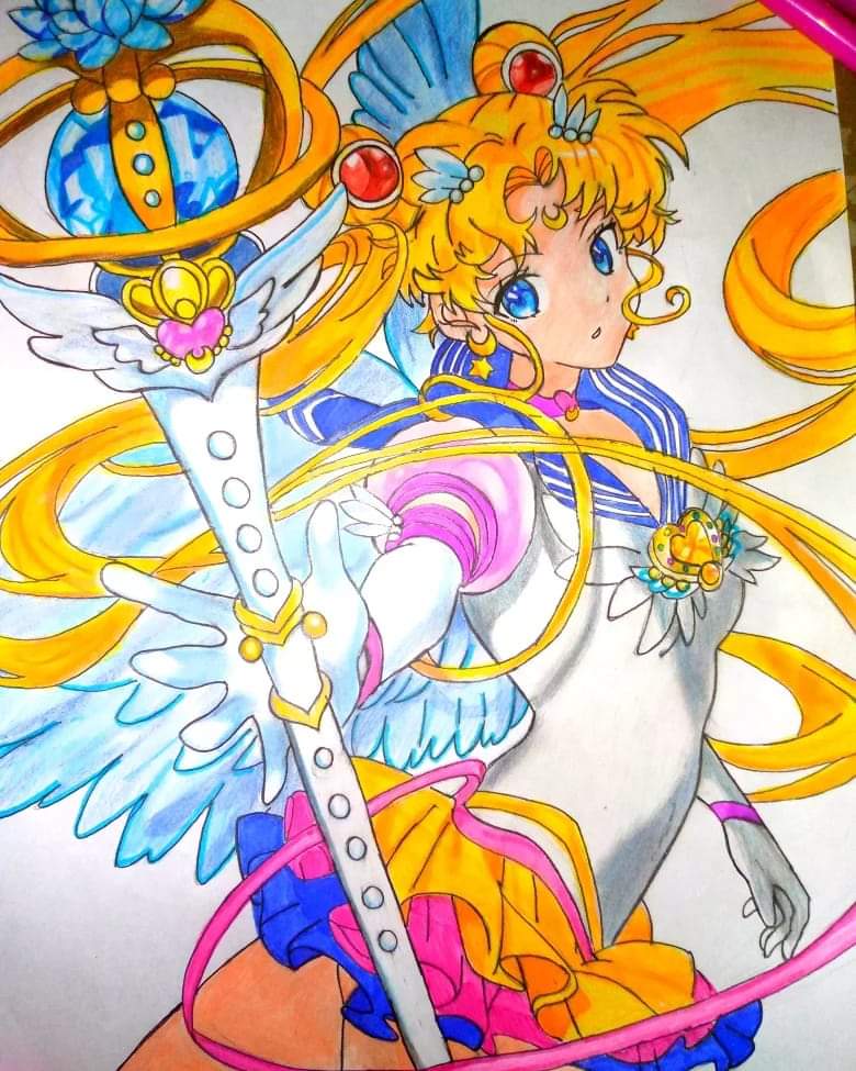 tsukino usagi, sailor moon, and eternal sailor moon (bishoujo senshi sailor moon and 1 more) drawn by loreanys_pumiaca