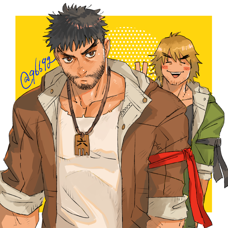 ryu and ken masters (street fighter and 1 more) drawn by kurononekojyo