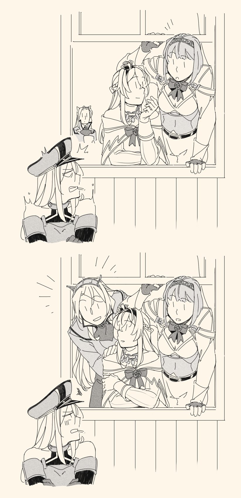 bismarck, warspite, ark royal, and nelson (kantai collection) drawn by weidashming