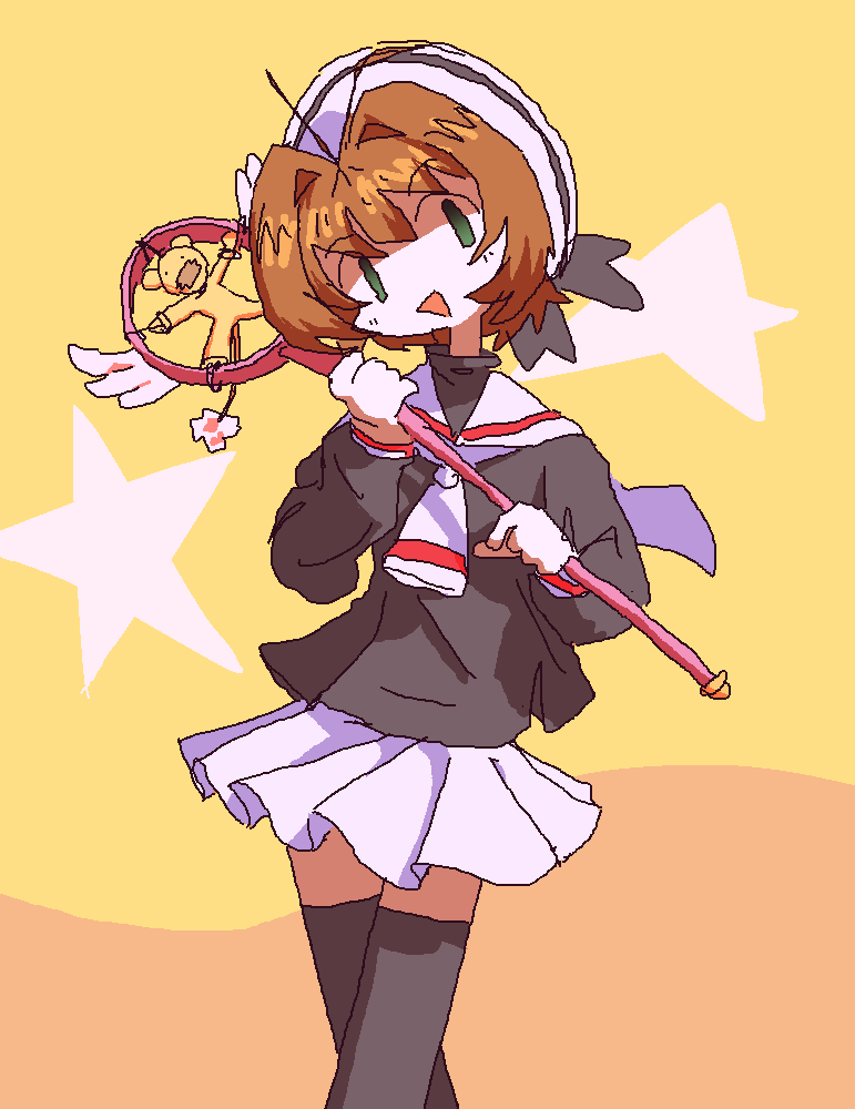 kinomoto sakura and kero (cardcaptor sakura) drawn by ninanoninini