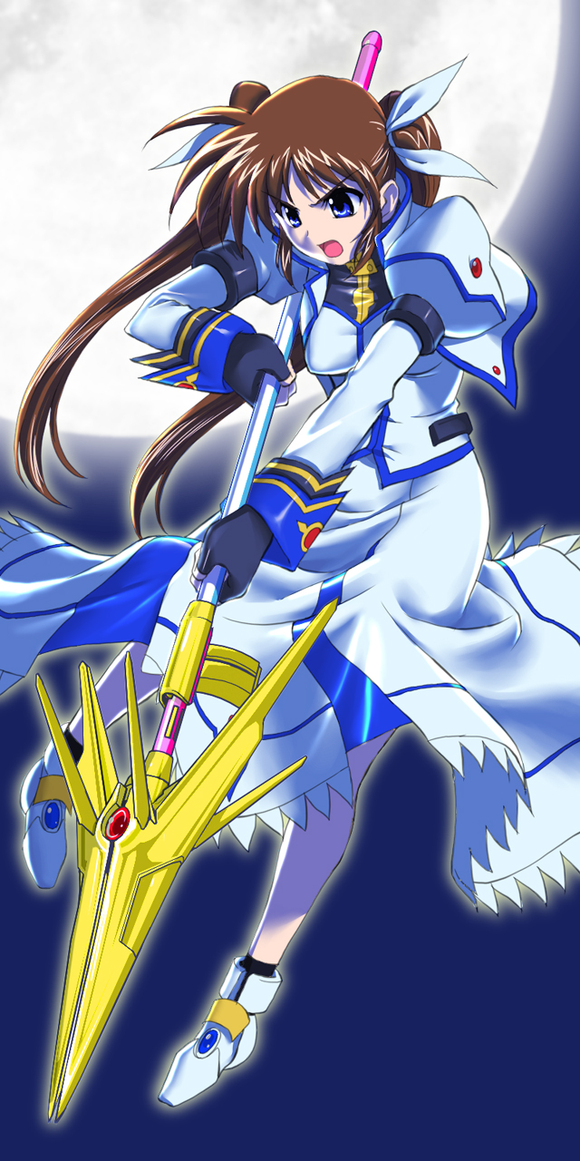 takamachi nanoha and raising heart (lyrical nanoha and 1 more) drawn by g-tetsu