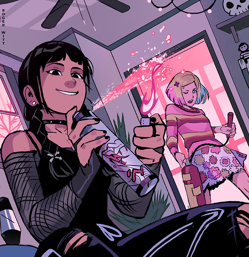 wednesday addams and enid sinclair (addams family and 1 more) drawn by rogerwitt