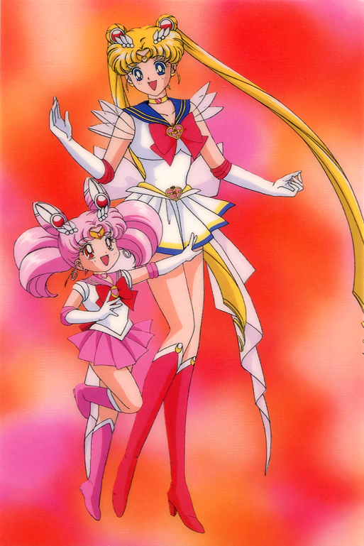 tsukino usagi, sailor moon, chibi usa, sailor chibi moon, super sailor moon, and 1 more (bishoujo senshi sailor moon and 1 more) drawn by tominaga_mari