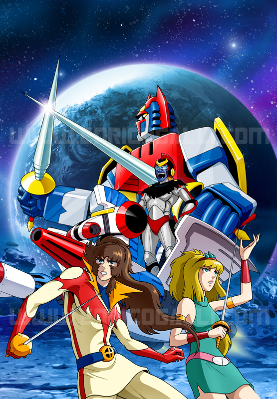 daikengou, cleo, ryger, and bryman (uchuu majin daikengou) drawn by enricogalli