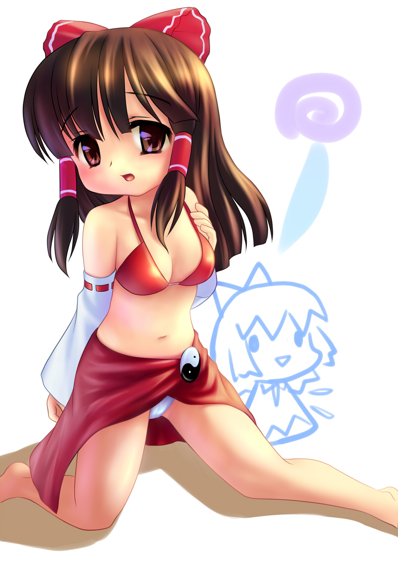 hakurei reimu and cirno (touhou) drawn by hinata_yuyuki