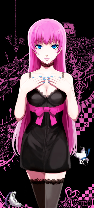 megurine luka (vocaloid and 1 more) drawn by karin_(karindrops)