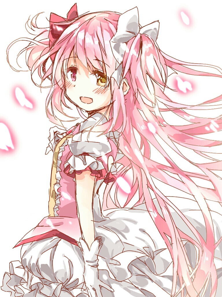kaname madoka and ultimate madoka (mahou shoujo madoka magica) drawn by sakumagica
