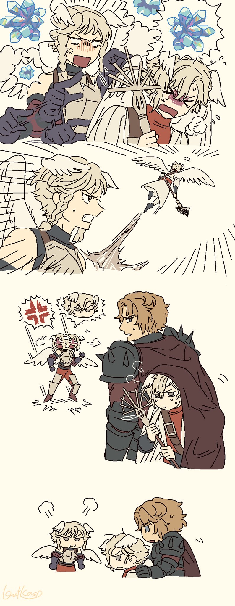 ochlys, sanatio, and nigel (unicorn overlord) drawn by sdkafka