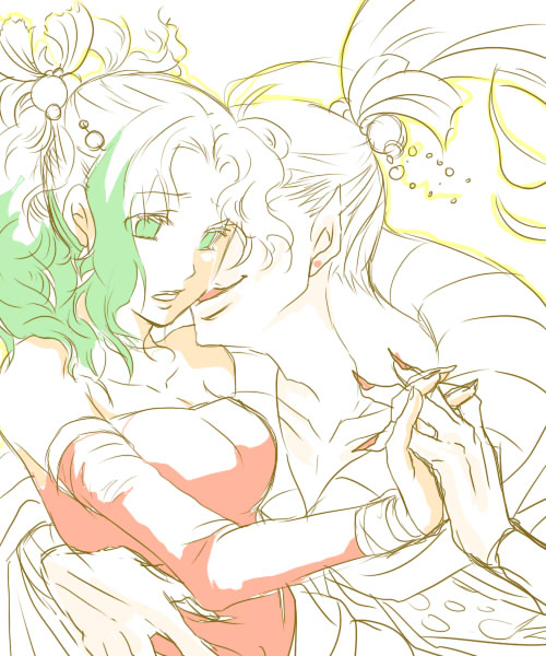terra branford and kefka palazzo (final fantasy and 1 more) drawn by denkousekka
