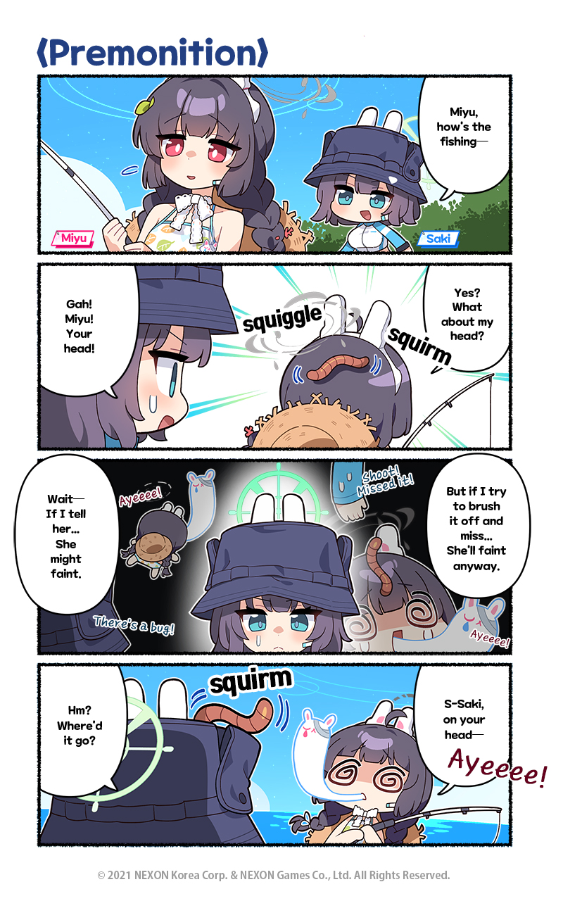 miyu and saki (blue archive) drawn by donmin_h
