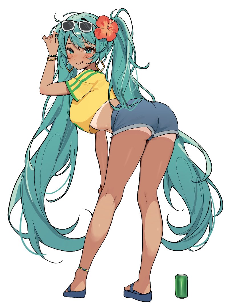 hatsune miku and brazilian miku (vocaloid) drawn by miyuchiq