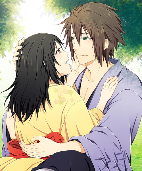 yukimura chizuru and okita souji (hakuouki shinsengumi kitan) drawn by topon_(dallar) and toppe