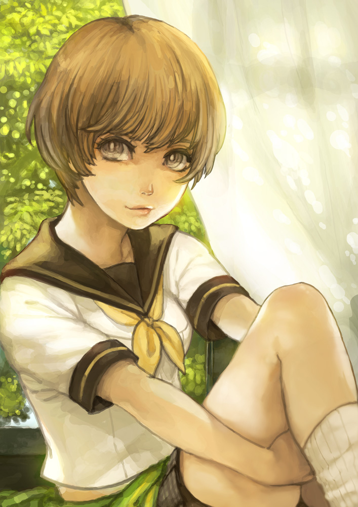 satonaka chie (persona and 1 more) drawn by sarry23