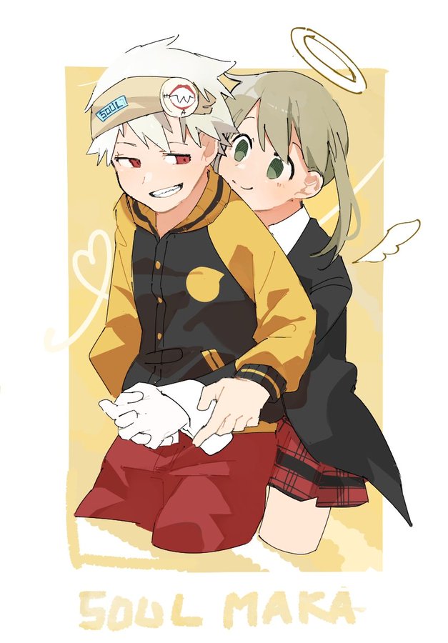 maka albarn and soul evans (soul eater) drawn by cromo_(temple-island-a)