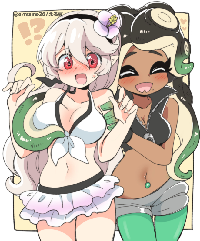 female corrin and marina (fire emblem and 4 more) drawn by eromame