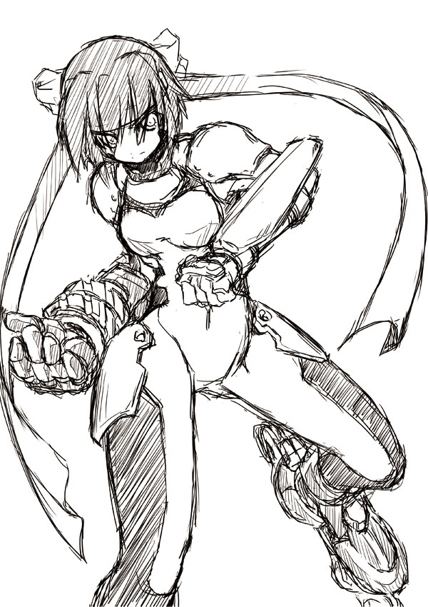 subaru nakajima, revolver knuckle, and mach caliber (lyrical nanoha and 1 more) drawn by yu_lulu_(uka) and yuuka_(o.t.kingdom)