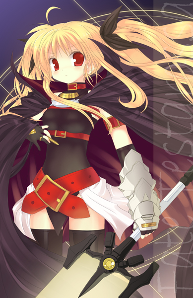 fate testarossa and bardiche (lyrical nanoha and 2 more) drawn by kanna_ryouto