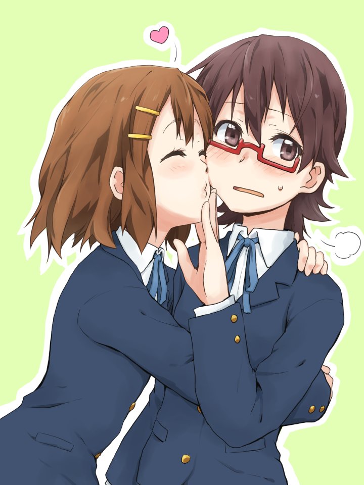 hirasawa yui and manabe nodoka (k-on!) drawn by kagiana