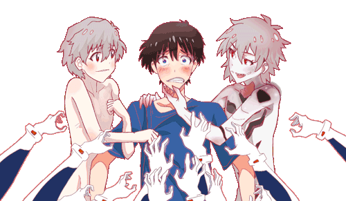 ayanami rei, ikari shinji, and nagisa kaworu (neon genesis evangelion and 1 more)