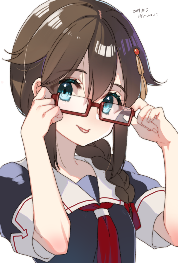 shigure and shigure kai ni (kantai collection) drawn by koruri
