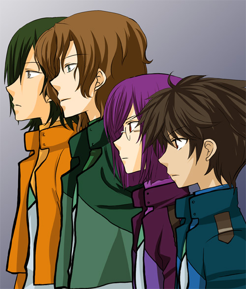 tieria erde, setsuna f. seiei, lockon stratos, and allelujah haptism (gundam and 1 more)