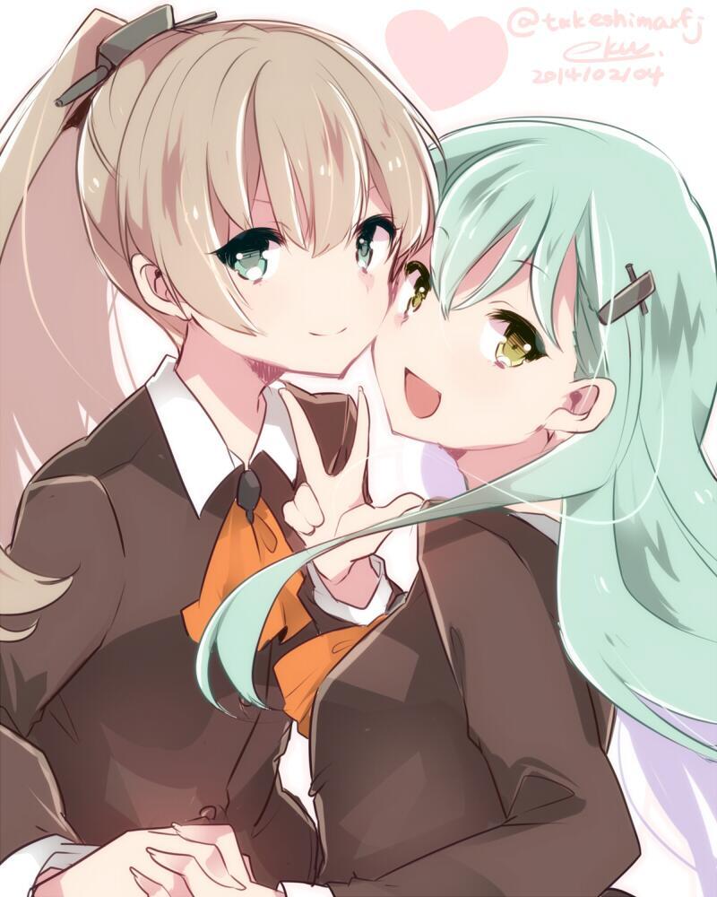 suzuya and kumano (kantai collection) drawn by takeshima_eku
