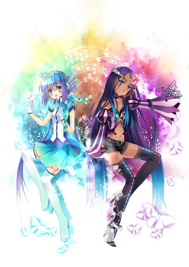 aoki lapis and merli (vocaloid) drawn by jiji_(381134808)