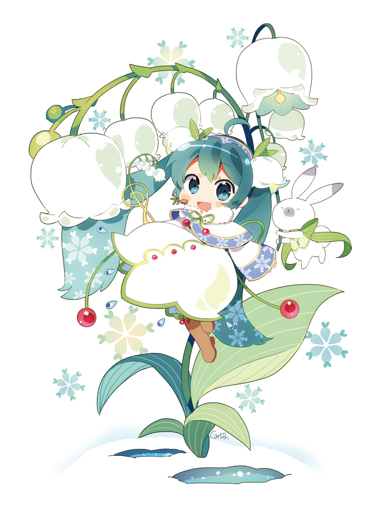 hatsune miku, yuki miku, and rabbit yukine (vocaloid and 1 more) drawn by mao_yu