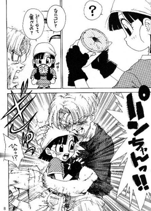 trunks and pan (dragon ball and 1 more) drawn by karuma_tatsurou