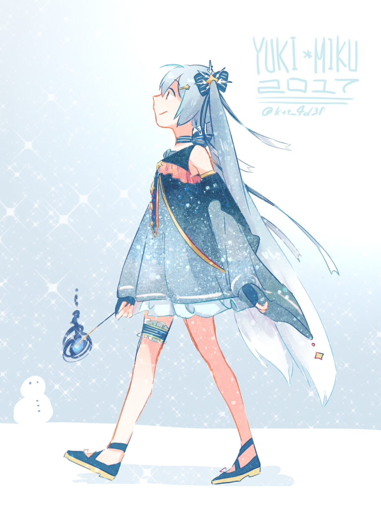 hatsune miku and yuki miku (vocaloid) drawn by mi_no_take