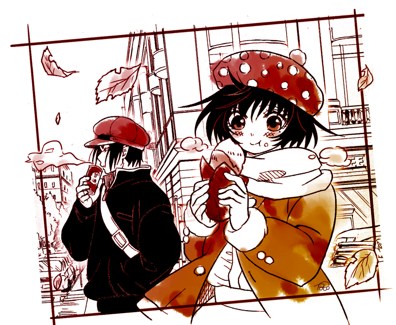 hoozuki and peach maki (hoozuki no reitetsu) drawn by e-0057