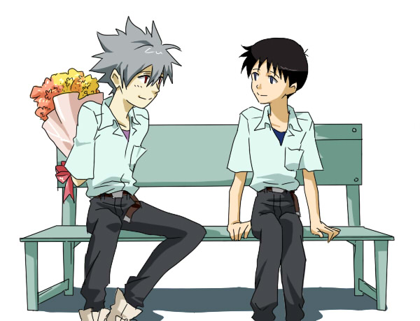 ikari shinji and nagisa kaworu (neon genesis evangelion) drawn by ritsu_(fangsup)