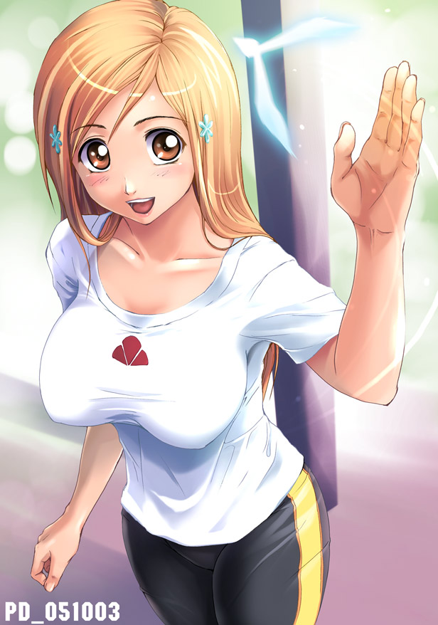 inoue orihime and shun shun rikka (bleach) drawn by shinozuka_jouji