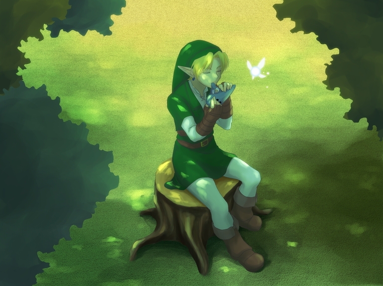 link and navi (the legend of zelda and 1 more) drawn by chikuwa_(rinka)