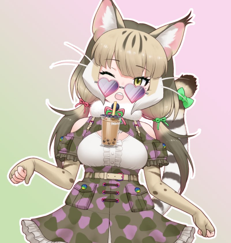 jungle cat (kemono friends and 1 more) drawn by yoshizaki_mine
