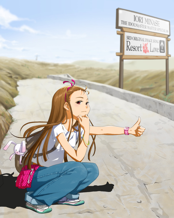 minase iori and usa-chan (idolmaster) drawn by yachiwo