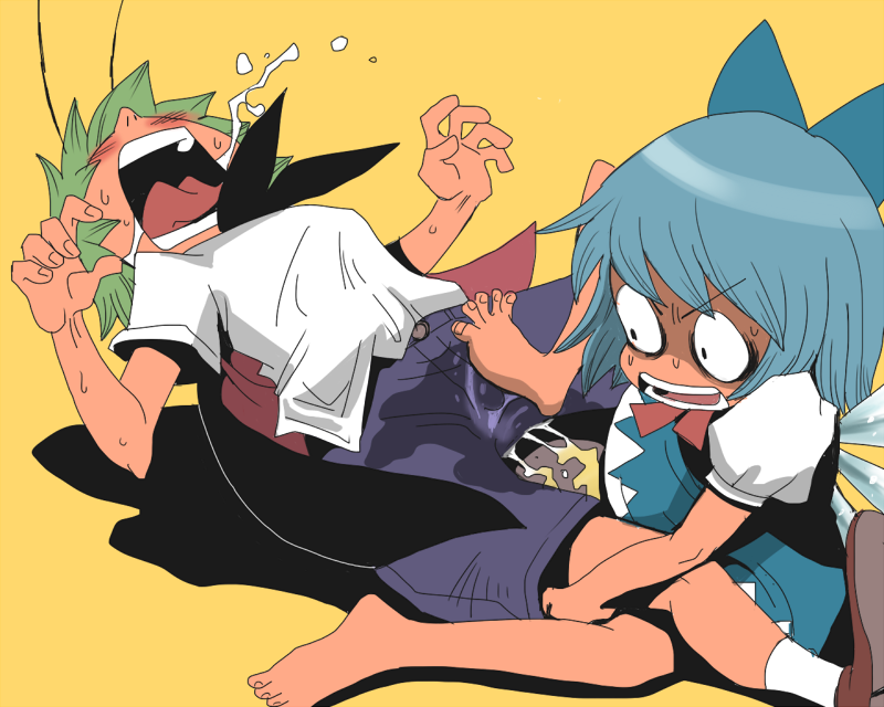 cirno and wriggle nightbug (touhou) drawn by onikobe_rin