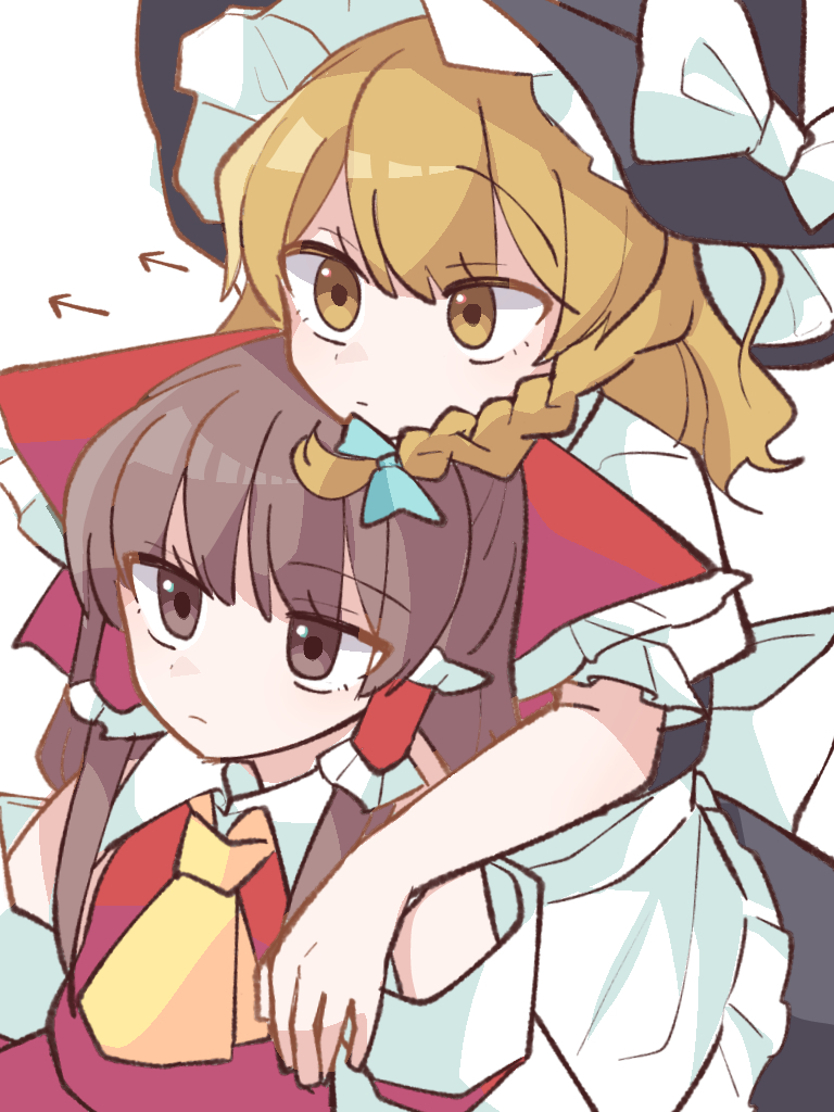 hakurei reimu and kirisame marisa (touhou) drawn by n07m25s