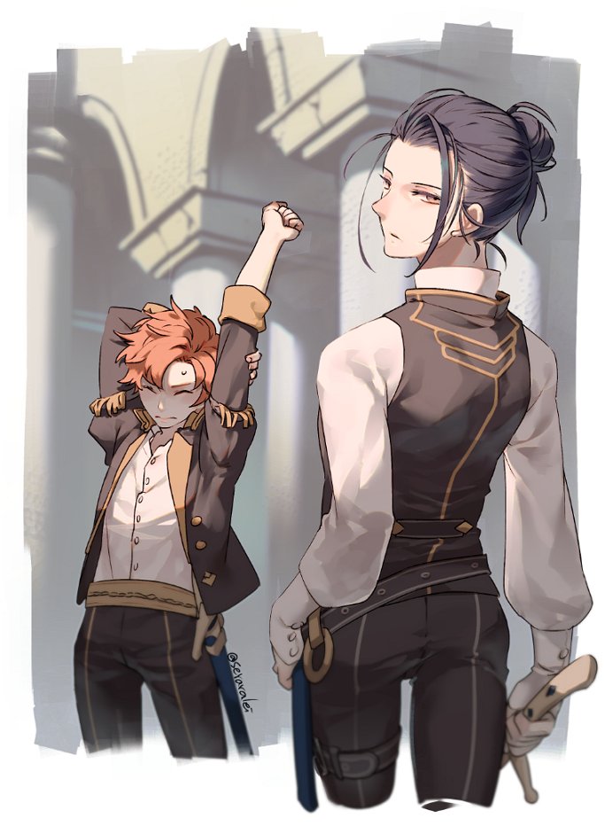 sylvain jose gautier and felix hugo fraldarius (fire emblem and 1 more) drawn by natsuyon
