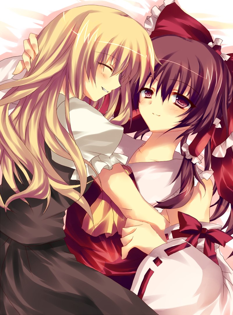 hakurei reimu and kirisame marisa (touhou) drawn by matsumiya_kiseri
