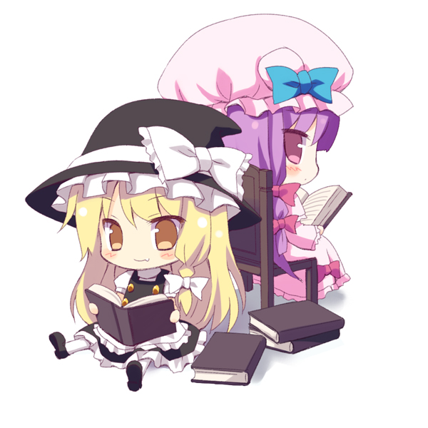 kirisame marisa and patchouli knowledge (touhou) drawn by meito_(maze)