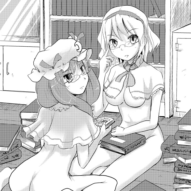 alice margatroid and patchouli knowledge (touhou) drawn by kou_(haijindeath)