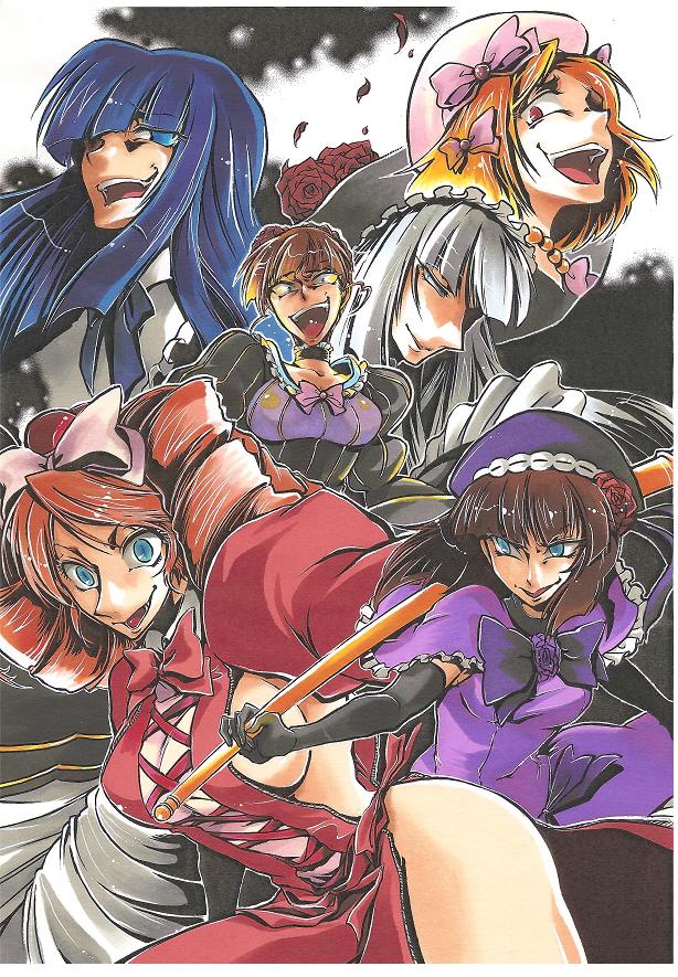 beatrice, frederica bernkastel, lambdadelta, eva beatrice, virgilia, and 1 more (umineko no naku koro ni) drawn by mokori